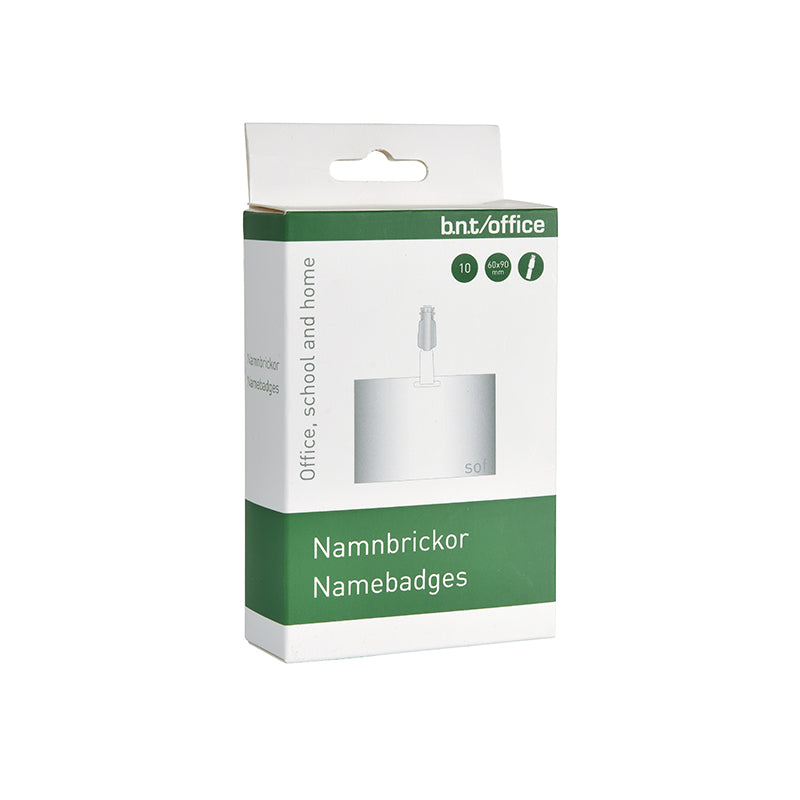 Namnskylt Clip ID-Kort 90 × 60 Mjuk 10-pack