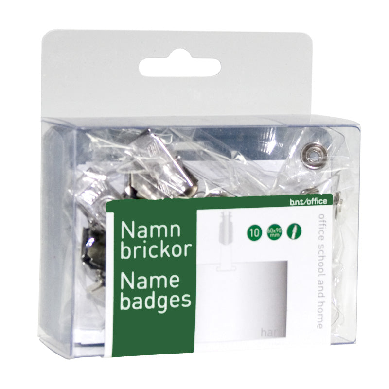 Namnskylt ID-Kort 90 × 60 mm Hård 10-pack