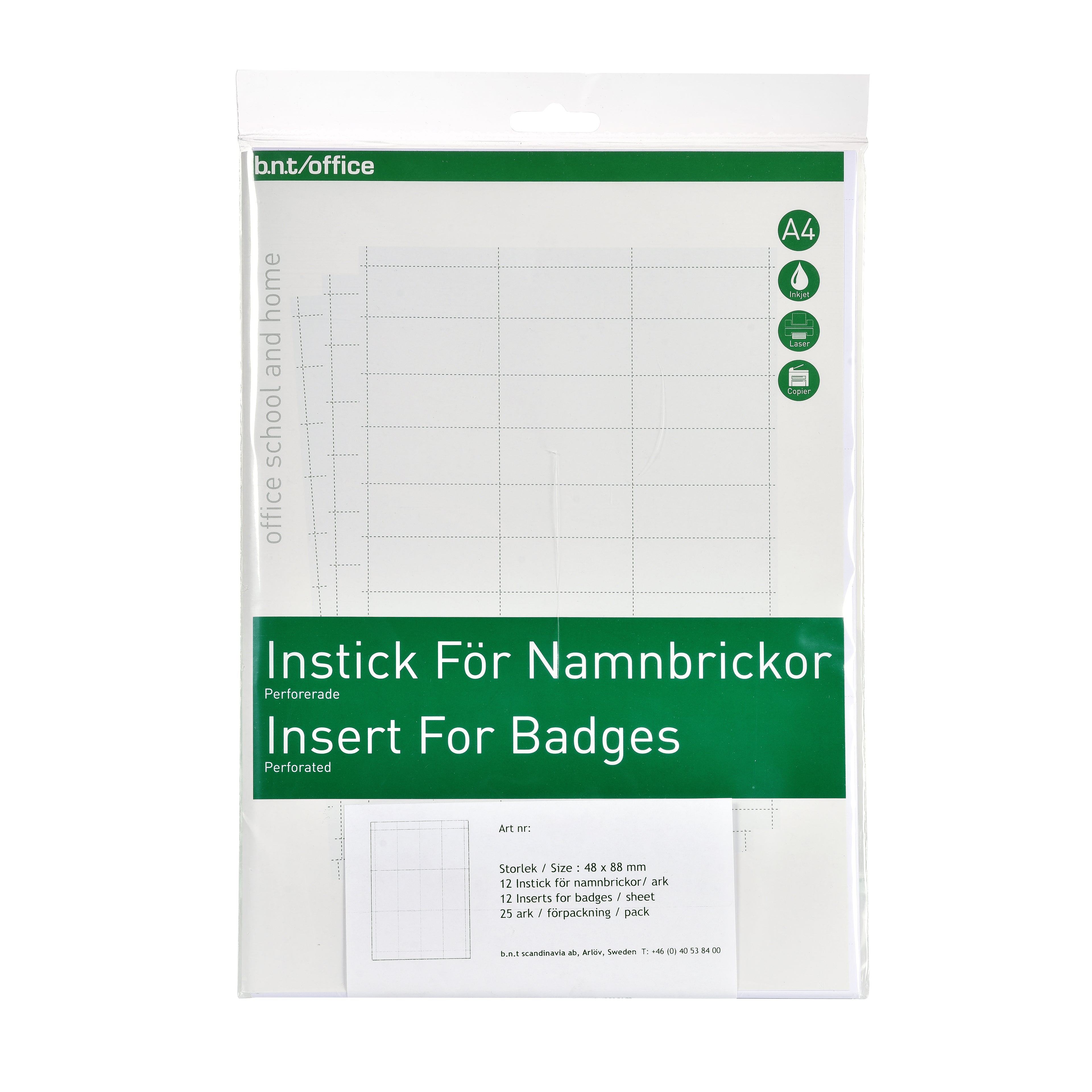Instick Namnbricka – 28 × 67 mm
