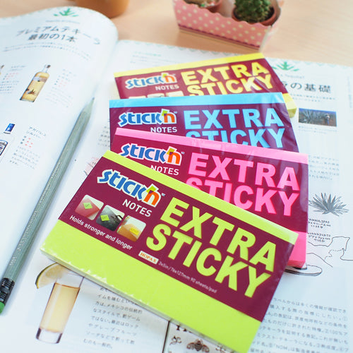 Stick'n Notisar Extra Sticky Neon Assorterad 4 färger