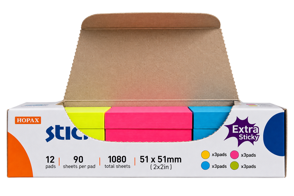 Stick'n Notisar Extra Sticky Neon Assorterad 4 färger