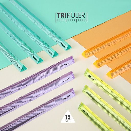 MILAN Linjaler 15 cm Trekantiga 60 st