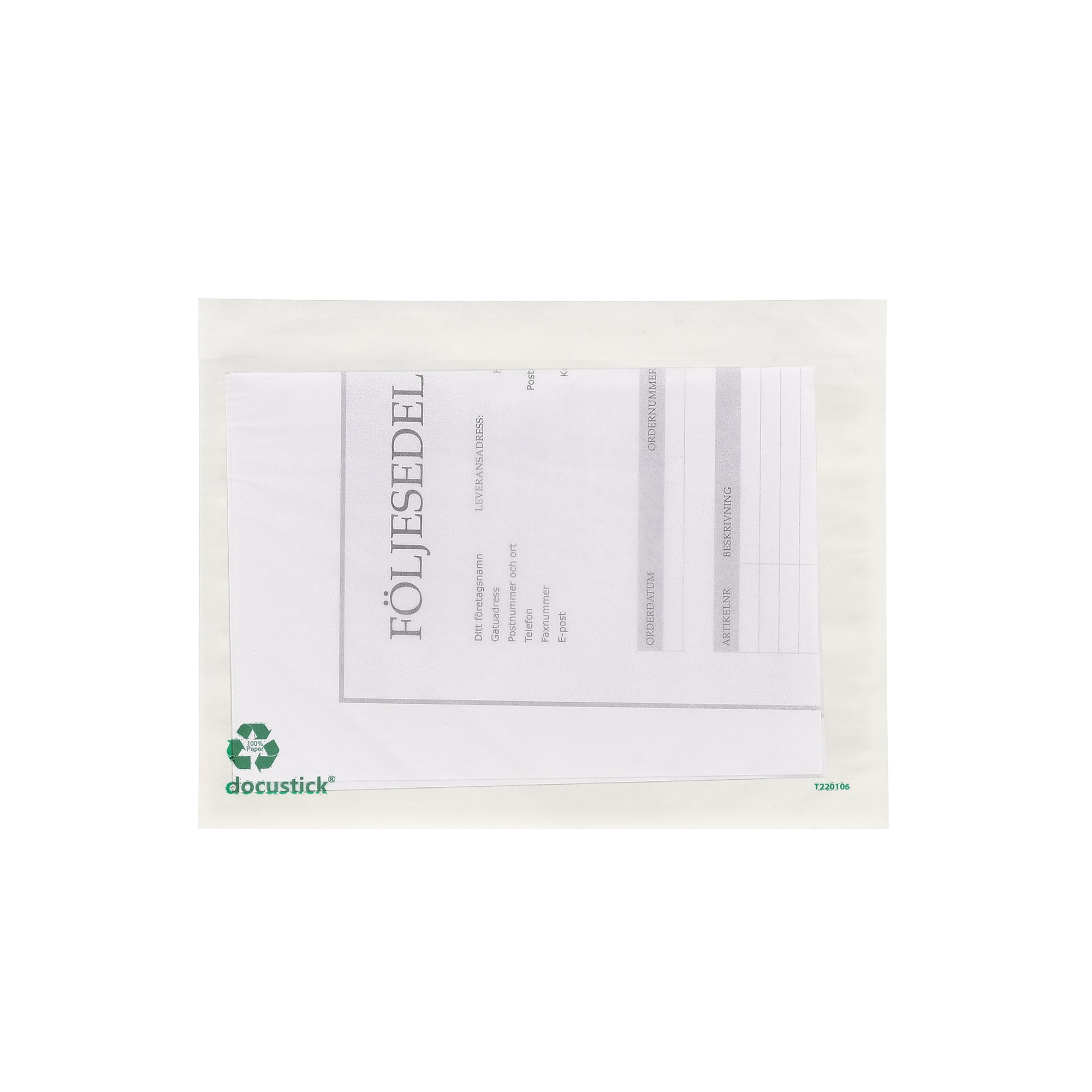Grippie Packsedelskuvert Papper Utan Tryck 1000-pack