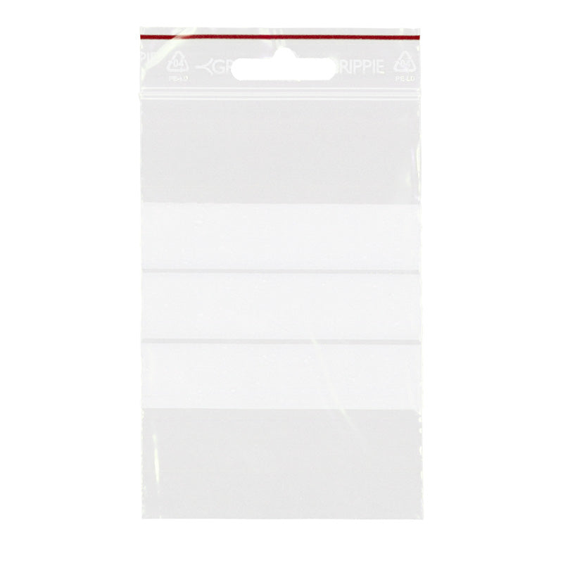 Grippie Blixtlåspåsar Nr-65 80 × 120 mm Med Skrivfält