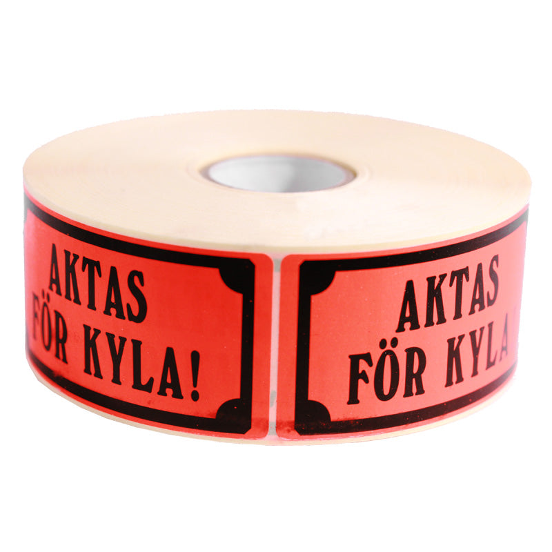 Grippie Varningsetikett Aktas För Kyla