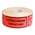 Grippie Varningsetikett Hanteras Varsamt