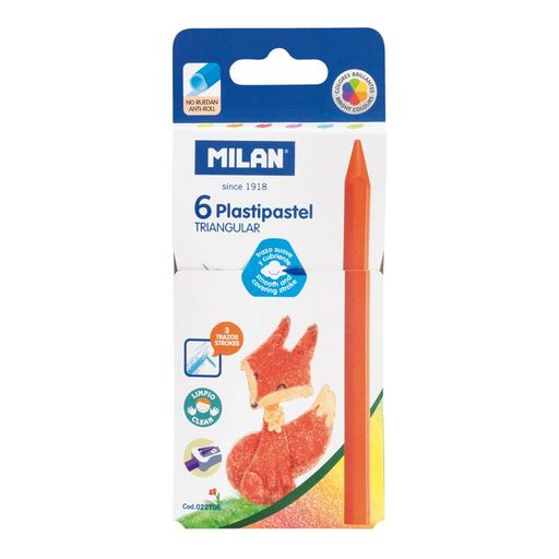 MILAN Triangulära Pastelkritor 6 Färger